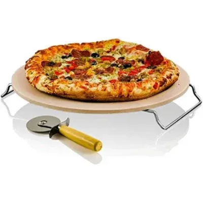 PIEDRA PARA PIZZA C/SOPORTE 33CM