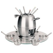 FONDUE WITH GLASS LAZY SUSAN ST STEEL 6 PEOPLE